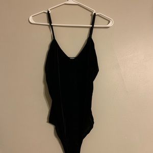 Black velvet bodysuit